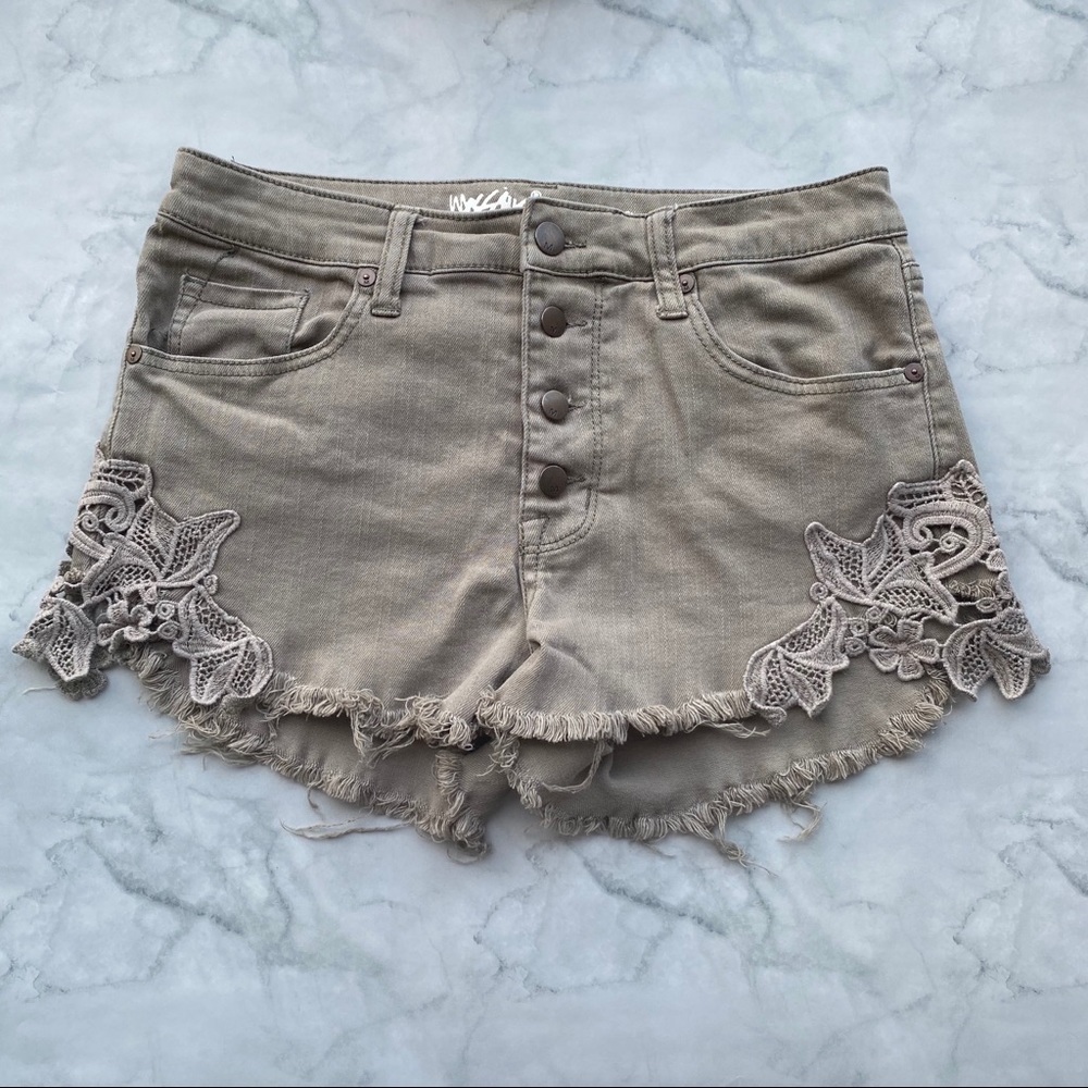Mossimo High Rise Crochet Lace Jean Cutoff Shorts
